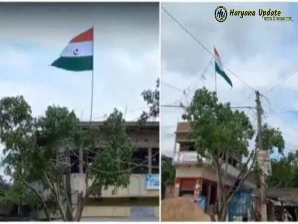 Bihar: After tampering with the tricolor in Bihar, instead of Ashok Chakra, the moon and stars were hoisted, Video Viral