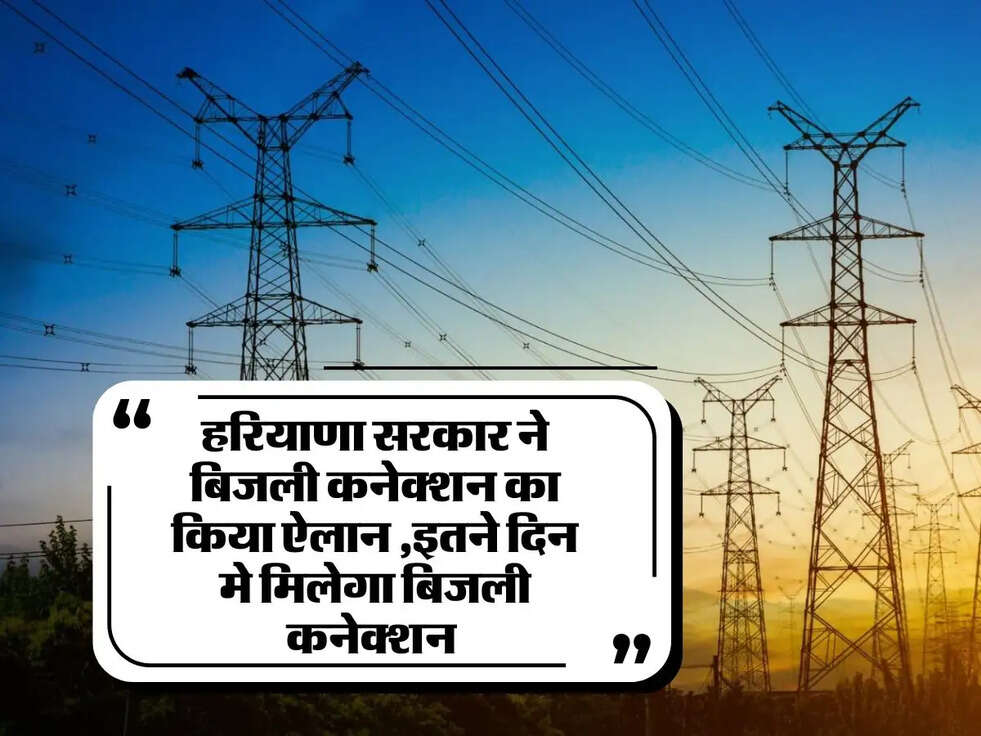 Haryana electricity connection:&nbsp;हरियाणा सरकार ने बिजली कनेक्शन का किया ऐलान ,इतने दिन मे मिलेगा बिजली कनेक्शन&nbsp;