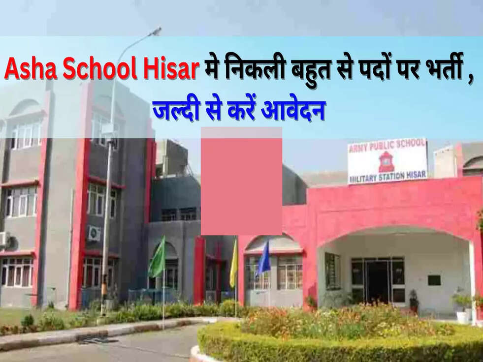 Asha School Hisar मे निकली बहुत से पदों पर भर्ती , जल्दी से करें आवेदन&nbsp;