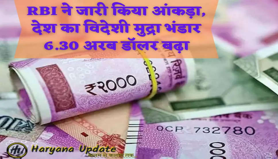 RBI ने जारी किया आंकड़ा, देश का विदेशी मुद्रा भंडार 6.30 अरब डॉलर बढ़ा