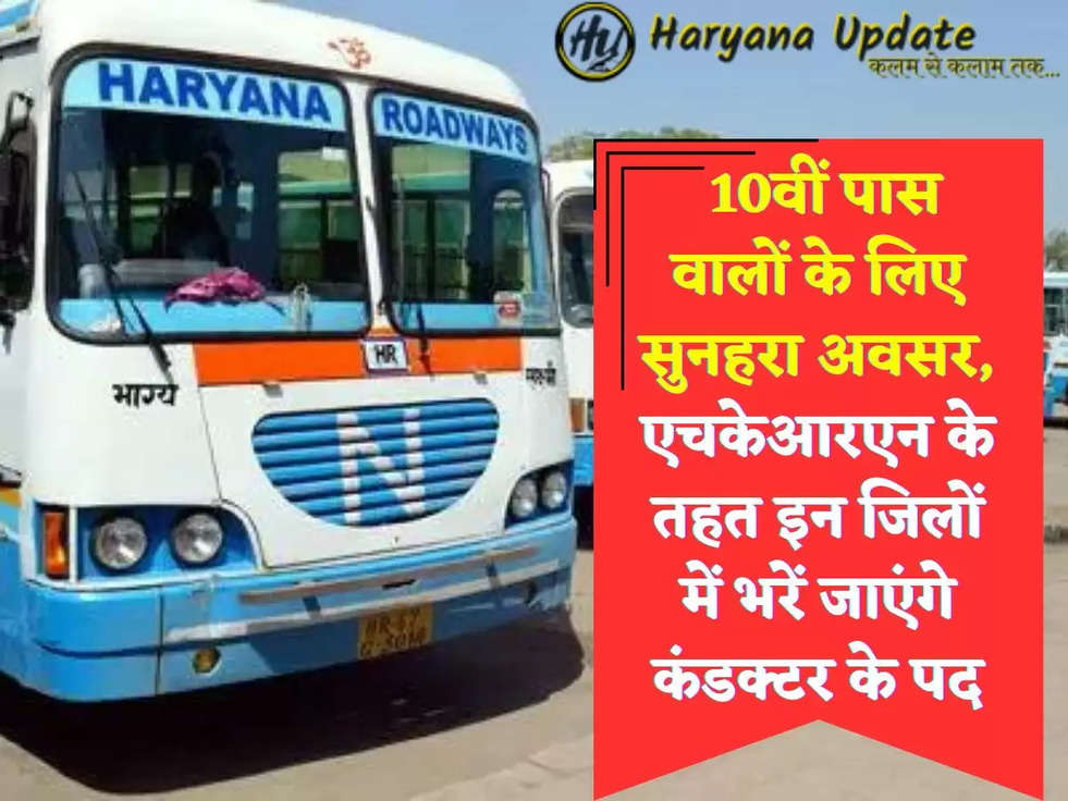 HKRN Haryana Recruitment 2023: 10वीं पास वालों के लिए सुनहरा अवसर, एचकेआरएन के तहत इन जिलों में भरें जाएंगे कंडक्टर के पद