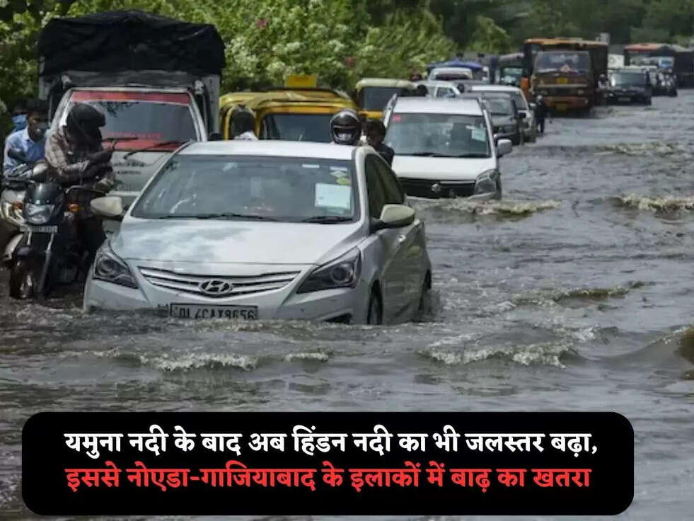  यमुना नदी के बाद अब हिंडन नदी का भी जलस्तर बढ़ा, इससे नोएडा-गाजियाबाद के इलाकों में बाढ़ का खतरा