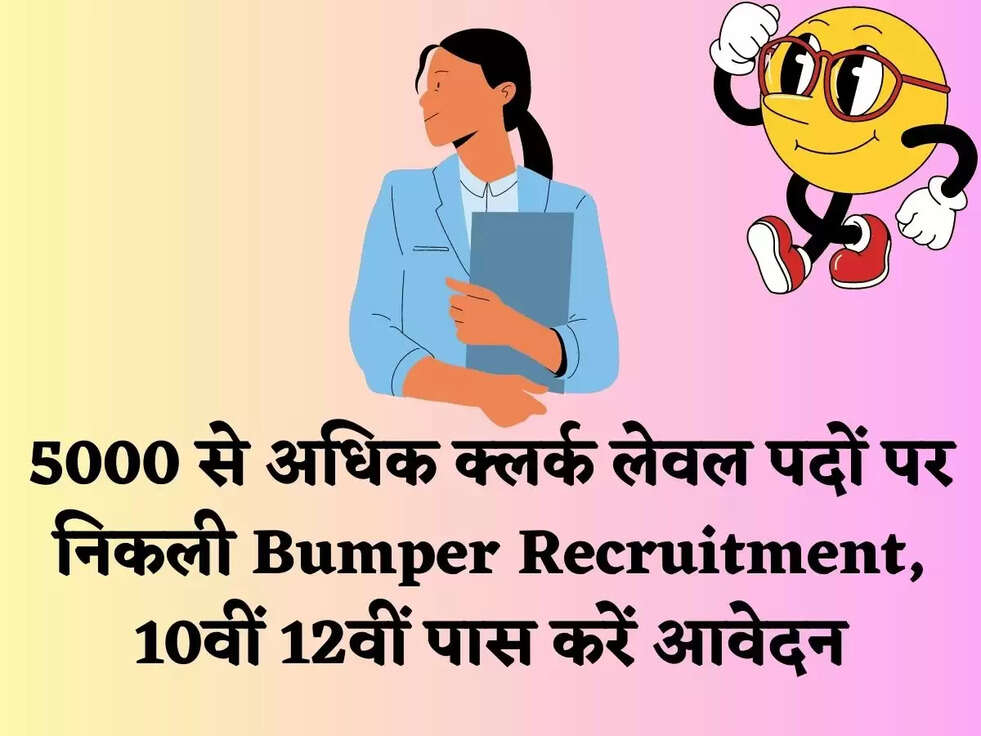 5000 से अधिक क्लर्क लेवल पदों पर निकली Bumper Recruitment, 10वीं 12वीं पास करें आवेदन