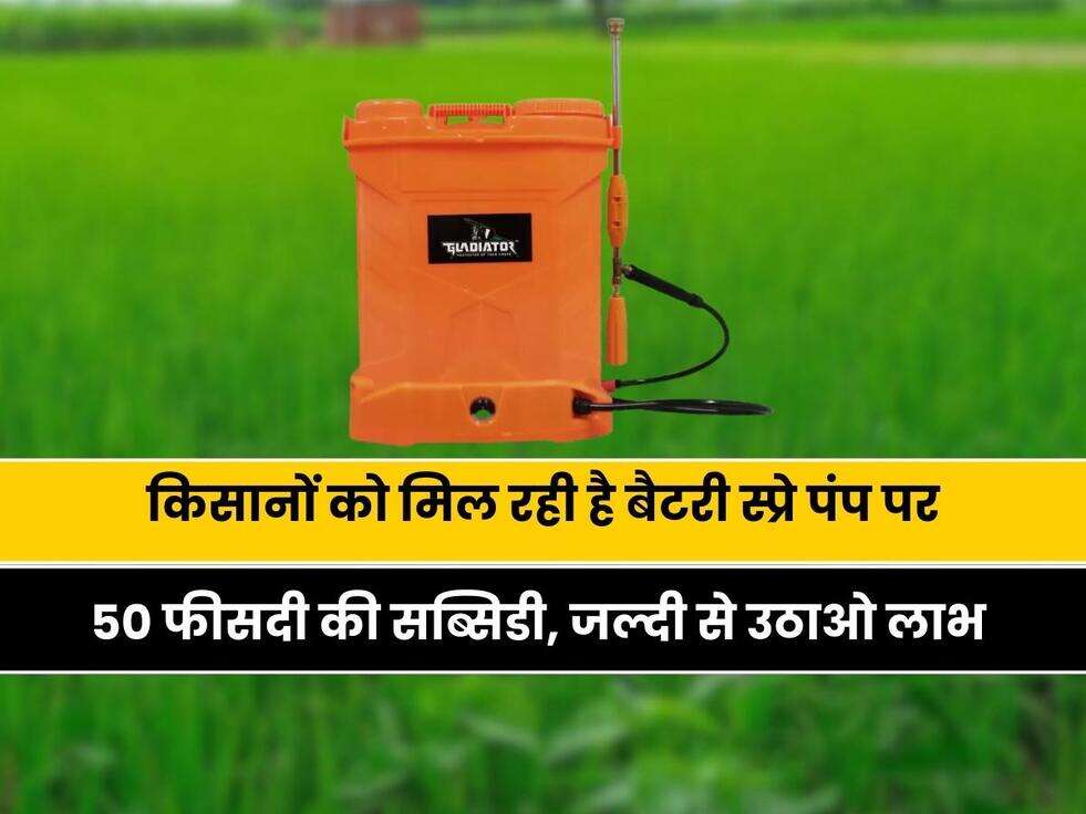 Spray Pump Subsidy: किसानों को मिल रही है बैटरी स्प्रे पंप पर 50 फीसदी की सब्सिडी, जल्दी से उठाओ इस योजना का लाभ&nbsp;