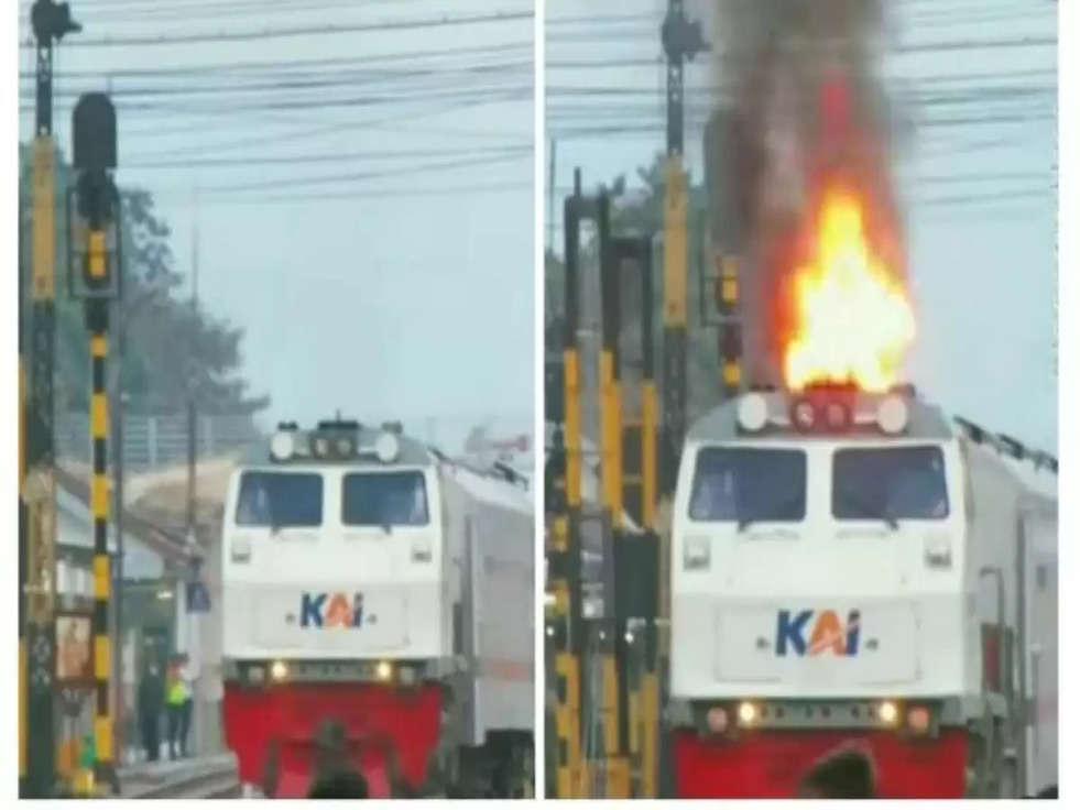 Burning Train: जलती ट्रेन के इंजन का वीडियो हुआ वायरल, आग का गुबार देखकर डर गए लोग