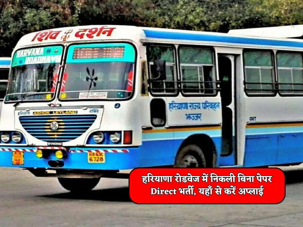 Haryana Roadways Jobs : हरियाणा रोडवेज में निकली बिना पेपर Direct भर्ती, यहाँ से करें अप्लाई&nbsp;