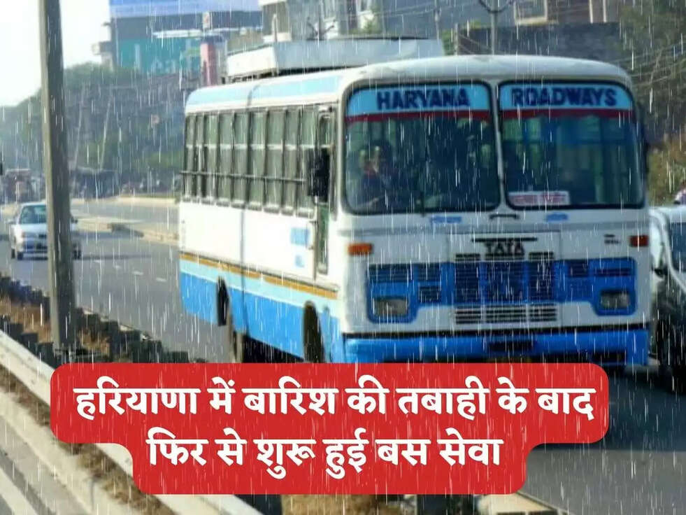 Haryana News : हरियाणा में बारिश की तबाही के बाद फिर से शुरू हुई बस सेवा 