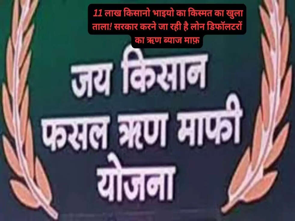 11 लाख किसानो भाइयो का किस्मत का खुला ताला! सरकार करने जा रही है लोन डिफॉलटरों का ऋण ब्याज माफ़..