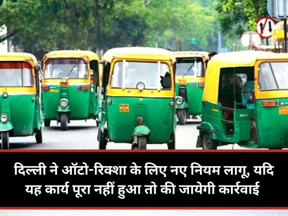 दिल्ली ने ऑटो-रिक्शा के लिए नए नियम लागू, यदि यह कार्य पूरा नहीं हुआ तो की जायेगी कार्रवाई 
