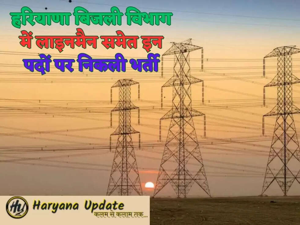 हरियाणा बिजली विभाग में लाइनमैन समेत इन पदों पर निकली भर्ती