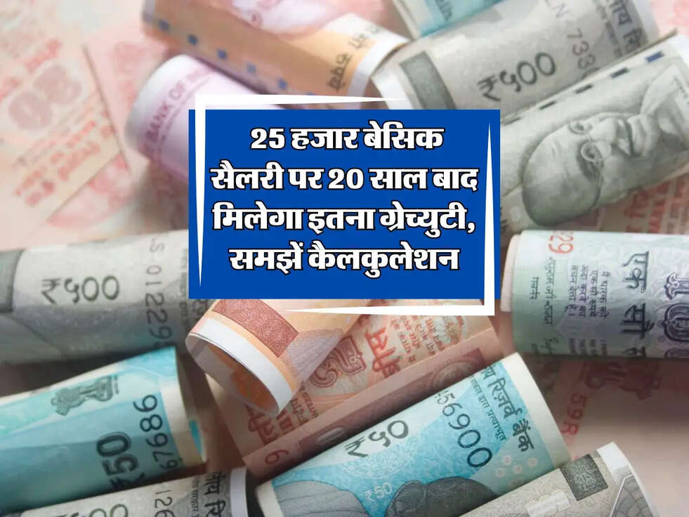 Gratuity Update: 25 हजार बेसिक सैलरी पर 20 साल बाद मिलेगा इतना ग्रेच्युटी, समझें कैलकुलेशन