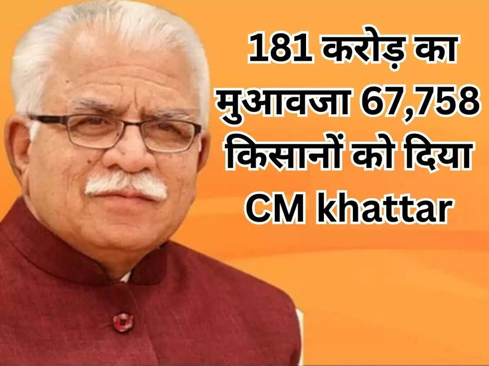 Haryana News: 181 करोड़ का मुआवजा 67,758 किसानों को दिया CM khattar