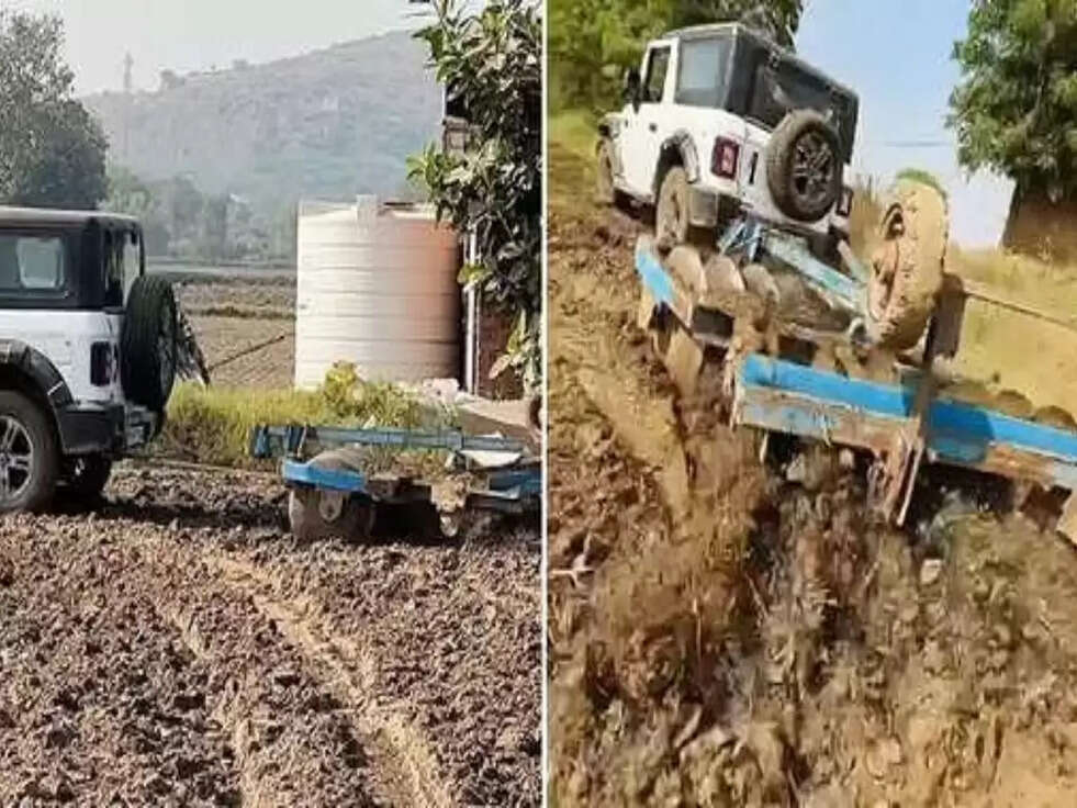 Trending: नहीं मिला ट्रैक्टर तो थार से जोतने लगा खेत