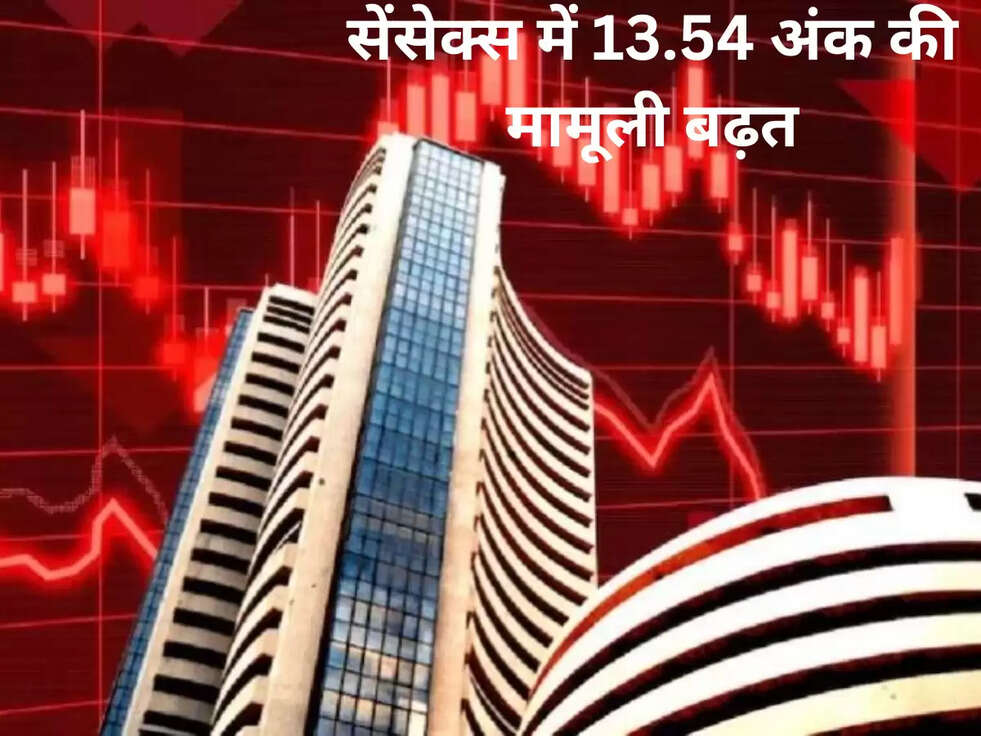 सेंसेक्स में 13.54 अंक की मामूली बढ़त