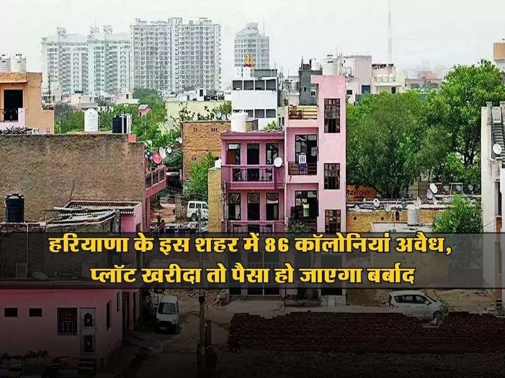 Haryana : हरियाणा के इस शहर में 86 कॉलोनियां अवैध, प्लॉट खरीदा तो पैसा हो जाएगा बर्बाद