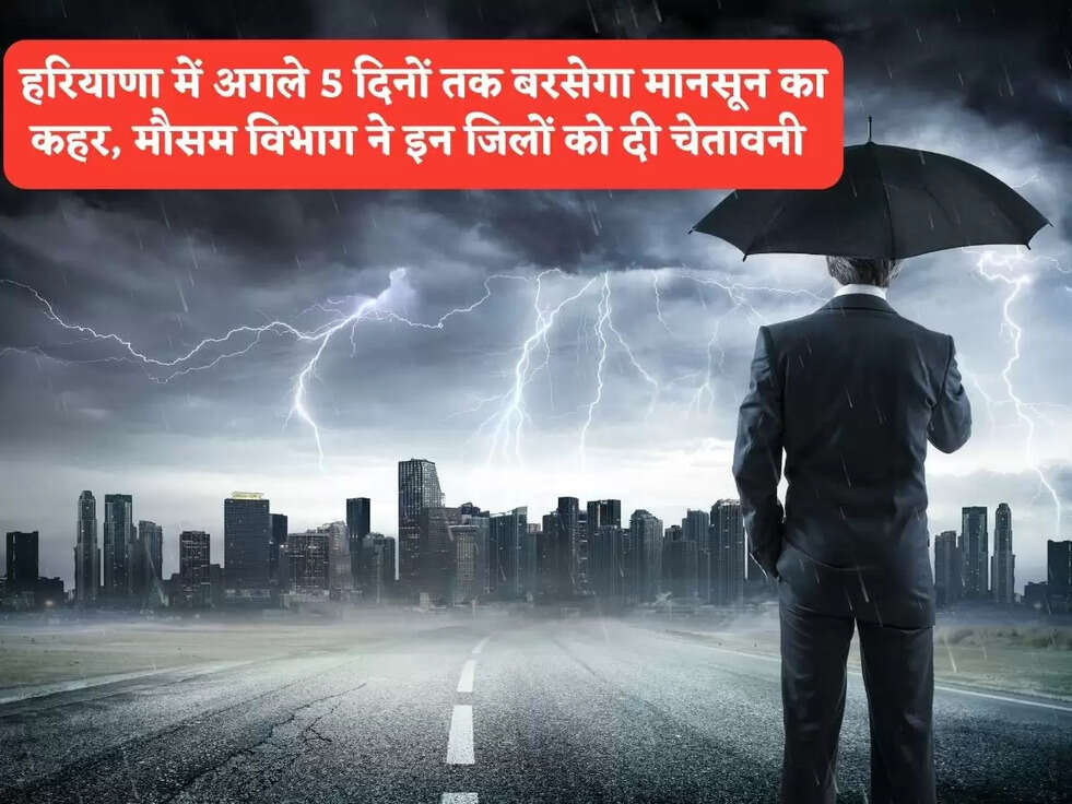 Weather Alert : हरियाणा में अगले 5&nbsp;दिनों तक बरसेगा मानसून का कहर, मौसम विभाग ने इन जिलों को दी चेतावनी&nbsp;