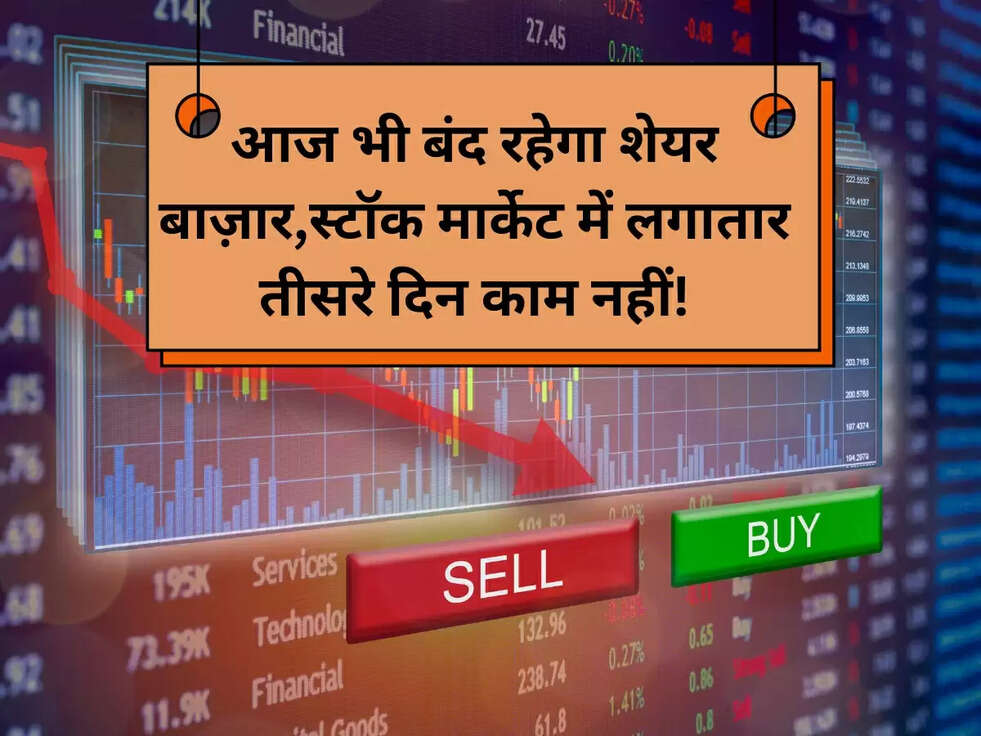 आज भी बंद रहेगा शेयर बाज़ार,स्टॉक मार्केट में लगातार तीसरे दिन काम नहीं!