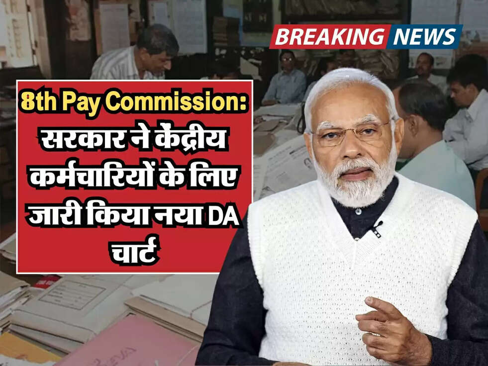 8th Pay Commission: सरकार ने केंद्रीय कर्मचारियों के लिए जारी किया नया DA चार्ट