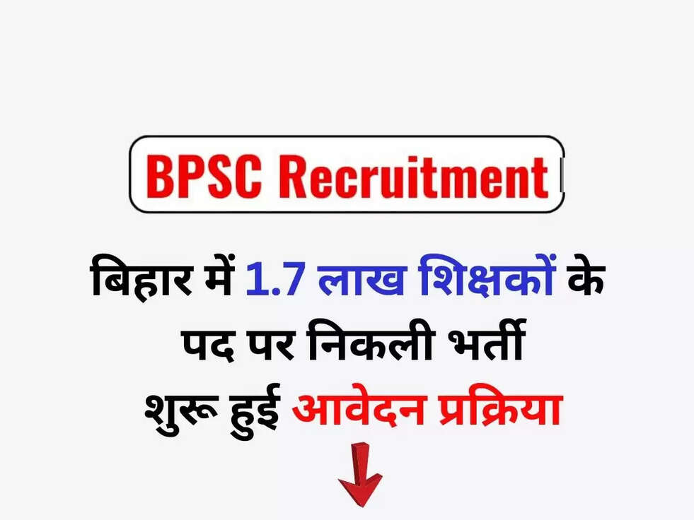 ​BPSC Recruitment 2023: बिहार में 1.7 लाख शिक्षकों के पद पर निकली भर्ती, शुरू हुई आवेदन प्रक्रिया